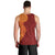 Niue Polynesian Hiapo Tattoo Art Men Tank Top Half Style Red Yellow Color - Polynesian Pride