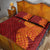 Niue Polynesian Hiapo Tattoo Art Quilt Bed Set Half Style Red Yellow Color - Polynesian Pride