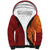 Niue Polynesian Hiapo Tattoo Art Sherpa Hoodie Half Style Red Yellow Color - Polynesian Pride