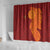 Niue Polynesian Hiapo Tattoo Art Shower Curtain Half Style Red Yellow Color - Polynesian Pride