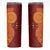 Niue Polynesian Hiapo Tattoo Art Skinny Tumbler Half Style Red Yellow Color - Polynesian Pride