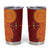 Niue Polynesian Hiapo Tattoo Art Tumbler Cup Half Style Red Yellow Color - Polynesian Pride