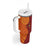 Niue Polynesian Hiapo Tattoo Art Tumbler With Handle Half Style Red Yellow Color - Polynesian Pride
