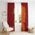 Niue Polynesian Hiapo Tattoo Art Window Curtain Half Style Red Yellow Color - Polynesian Pride