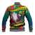 New Caledonia Christmas Baseball Jacket Santa Claus and Kanak Flag Mix Poinsettia Maori Pattern LT03 - Polynesian Pride