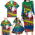 New Caledonia Christmas Family Matching Long Sleeve Bodycon Dress and Hawaiian Shirt Santa Claus and Kanak Flag Mix Poinsettia Maori Pattern LT03 - Polynesian Pride