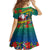 New Caledonia Christmas Family Matching Off Shoulder Short Dress and Hawaiian Shirt Santa Claus and Kanak Flag Mix Poinsettia Maori Pattern LT03 - Polynesian Pride