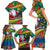 New Caledonia Christmas Family Matching Short Sleeve Bodycon Dress and Hawaiian Shirt Santa Claus and Kanak Flag Mix Poinsettia Maori Pattern LT03 - Polynesian Pride