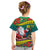 New Caledonia Christmas Kid T Shirt Santa Claus and Kanak Flag Mix Poinsettia Maori Pattern LT03 - Polynesian Pride