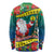 New Caledonia Christmas Long Sleeve Shirt Santa Claus and Kanak Flag Mix Poinsettia Maori Pattern LT03 - Polynesian Pride