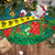 New Caledonia Christmas Tree Skirt Santa Claus and Kanak Flag Mix Poinsettia Maori Pattern LT03 - Polynesian Pride