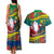 Personalised New Caledonia Christmas Couples Matching Tank Maxi Dress and Hawaiian Shirt Santa Claus and Kanak Flag Mix Poinsettia Maori Pattern LT03 - Polynesian Pride