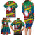 Personalised New Caledonia Christmas Family Matching Long Sleeve Bodycon Dress and Hawaiian Shirt Santa Claus and Kanak Flag Mix Poinsettia Maori Pattern LT03 - Polynesian Pride