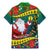 Personalised New Caledonia Christmas Family Matching Mermaid Dress and Hawaiian Shirt Santa Claus and Kanak Flag Mix Poinsettia Maori Pattern LT03 - Polynesian Pride