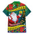 Personalised New Caledonia Christmas Family Matching Puletasi Dress and Hawaiian Shirt Santa Claus and Kanak Flag Mix Poinsettia Maori Pattern LT03 - Polynesian Pride