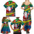 Personalised New Caledonia Christmas Family Matching Summer Maxi Dress and Hawaiian Shirt Santa Claus and Kanak Flag Mix Poinsettia Maori Pattern LT03 - Polynesian Pride