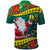 Personalised New Caledonia Christmas Polo Shirt Santa Claus and Kanak Flag Mix Poinsettia Maori Pattern LT03 - Polynesian Pride