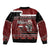 New Zealand Christmas Bomber Jacket Meri Kirihimete Aotearoa Warrior on Waka with Maori Art Tattoo