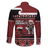 New Zealand Christmas Family Matching Off Shoulder Maxi Dress and Hawaiian Shirt Meri Kirihimete Aotearoa Warrior on Waka with Maori Art Tattoo