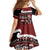 New Zealand Christmas Family Matching Off Shoulder Short Dress and Hawaiian Shirt Meri Kirihimete Aotearoa Warrior on Waka with Maori Art Tattoo