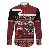 New Zealand Christmas Family Matching Puletasi and Hawaiian Shirt Meri Kirihimete Aotearoa Warrior on Waka with Maori Art Tattoo