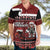 New Zealand Christmas Hawaiian Shirt Meri Kirihimete Aotearoa Warrior on Waka with Maori Art Tattoo