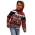 New Zealand Christmas Kid Hoodie Meri Kirihimete Aotearoa Warrior on Waka with Maori Art Tattoo