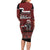 New Zealand Christmas Long Sleeve Bodycon Dress Meri Kirihimete Aotearoa Warrior on Waka with Maori Art Tattoo