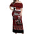 New Zealand Christmas Off Shoulder Maxi Dress Meri Kirihimete Aotearoa Warrior on Waka with Maori Art Tattoo