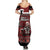 New Zealand Christmas Summer Maxi Dress Meri Kirihimete Aotearoa Warrior on Waka with Maori Art Tattoo