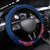 Hawaii Saint Louis School Steering Wheel Cover Kakau Pattern Blue Version