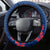 Hawaii Saint Louis School Steering Wheel Cover Kakau Pattern Blue Version