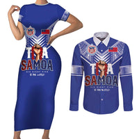Toa Samoa Rugby Couples Matching Short Sleeve Bodycon Dress and Long Sleeve Button Shirt Six Eight Five to The World