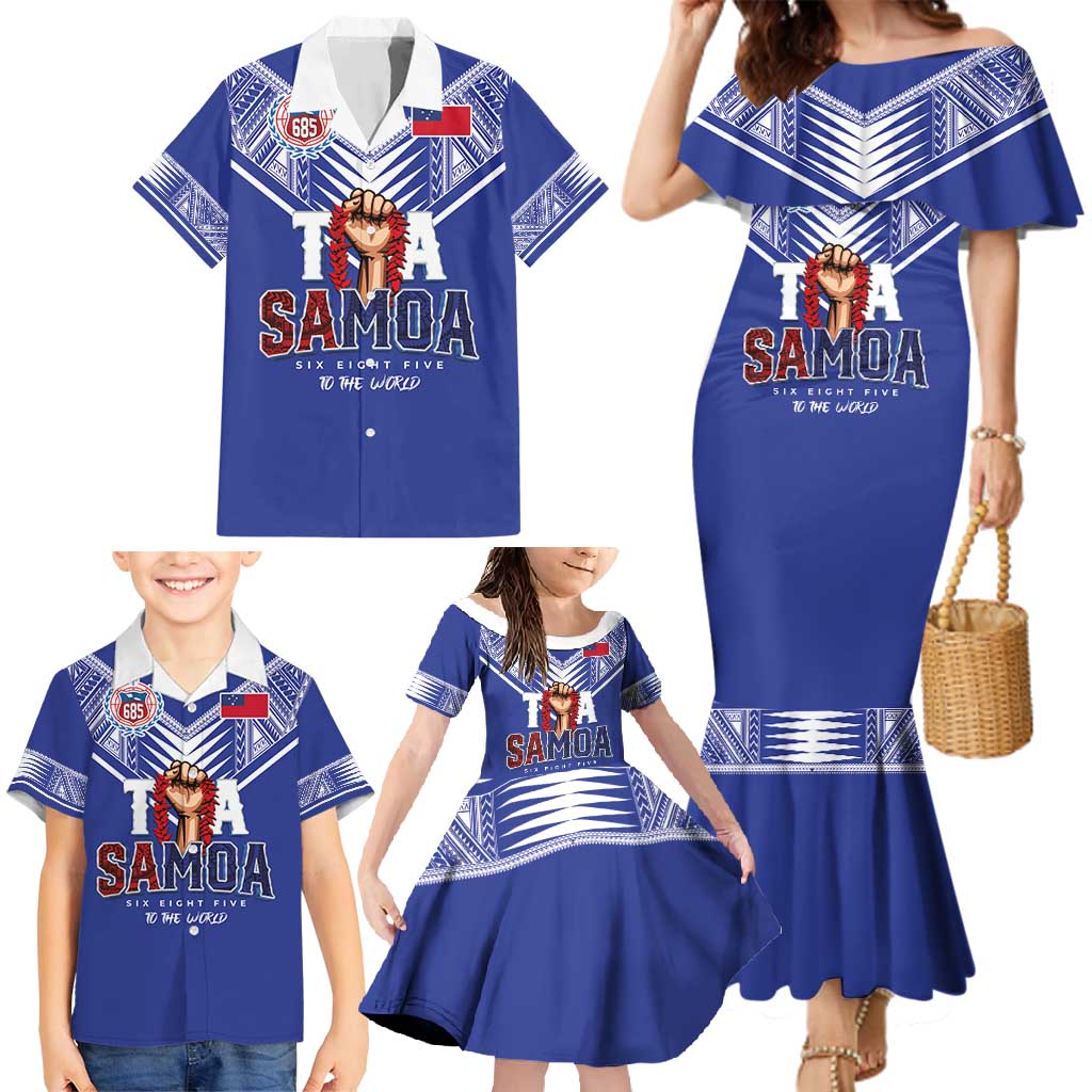Toa Samoa Rugby Family Matching Mermaid Dress and Hawaiian Shirt Six Eight Five to The World