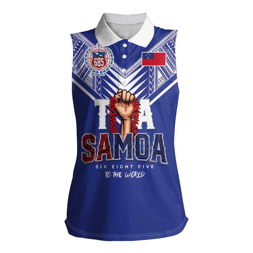 Toa Samoa Rugby Women Sleeveless Polo Shirt Six Eight Five to The World