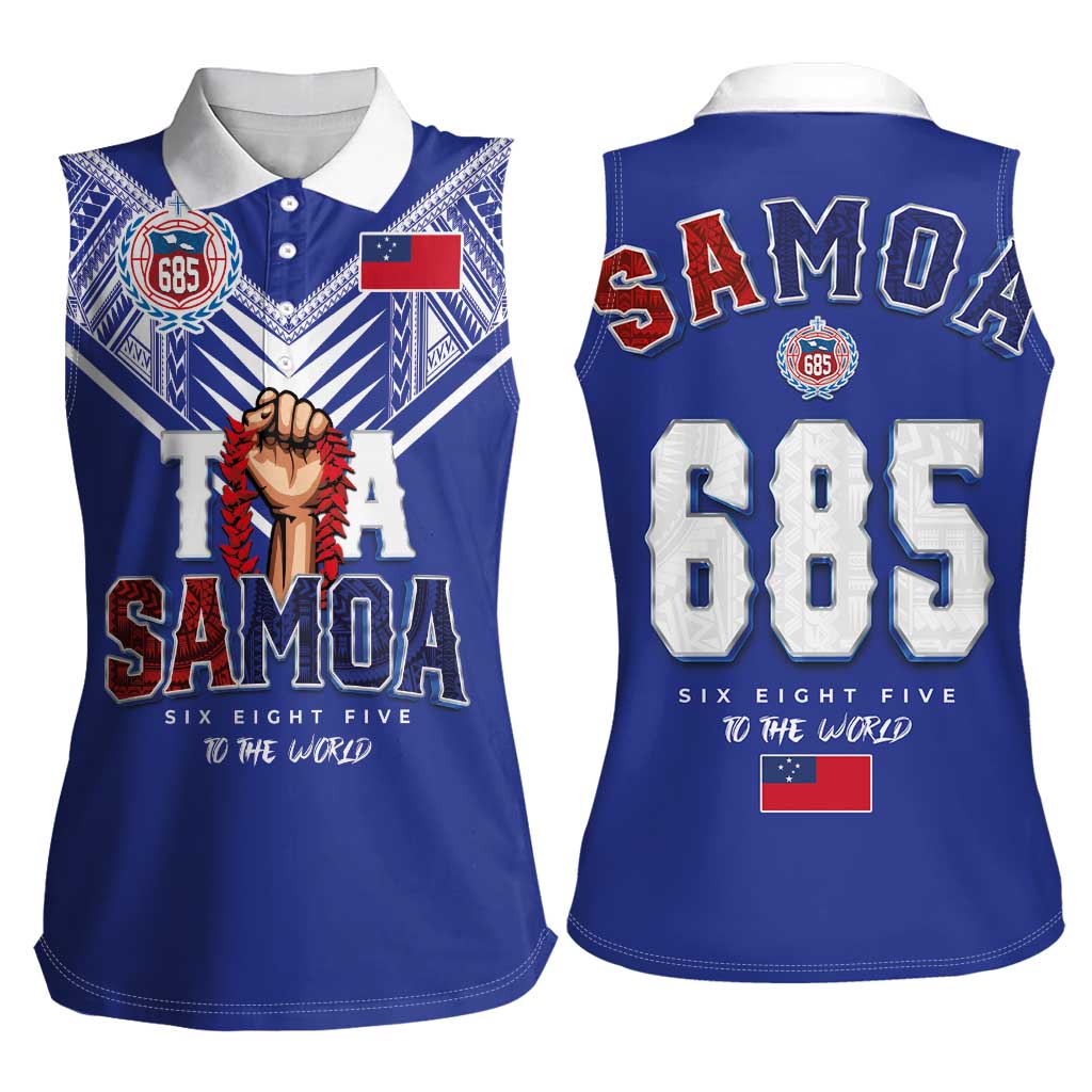 Toa Samoa Rugby Women Sleeveless Polo Shirt Six Eight Five to The World