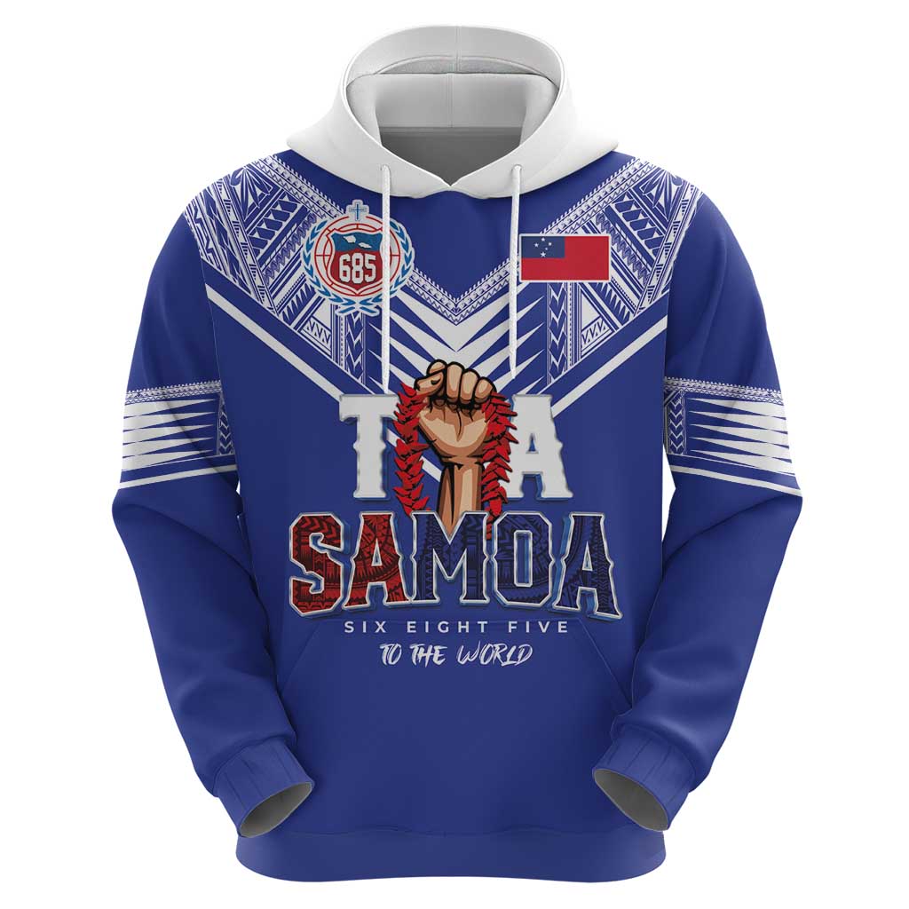 Toa Samoa Rugby Zip Hoodie Six Eight Five to The World