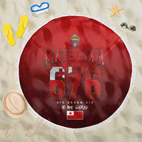 Mate Ma'a Tonga Rugby Beach Blanket Six Seven Six to The World LT03 One Size 150cm Red - Polynesian Pride