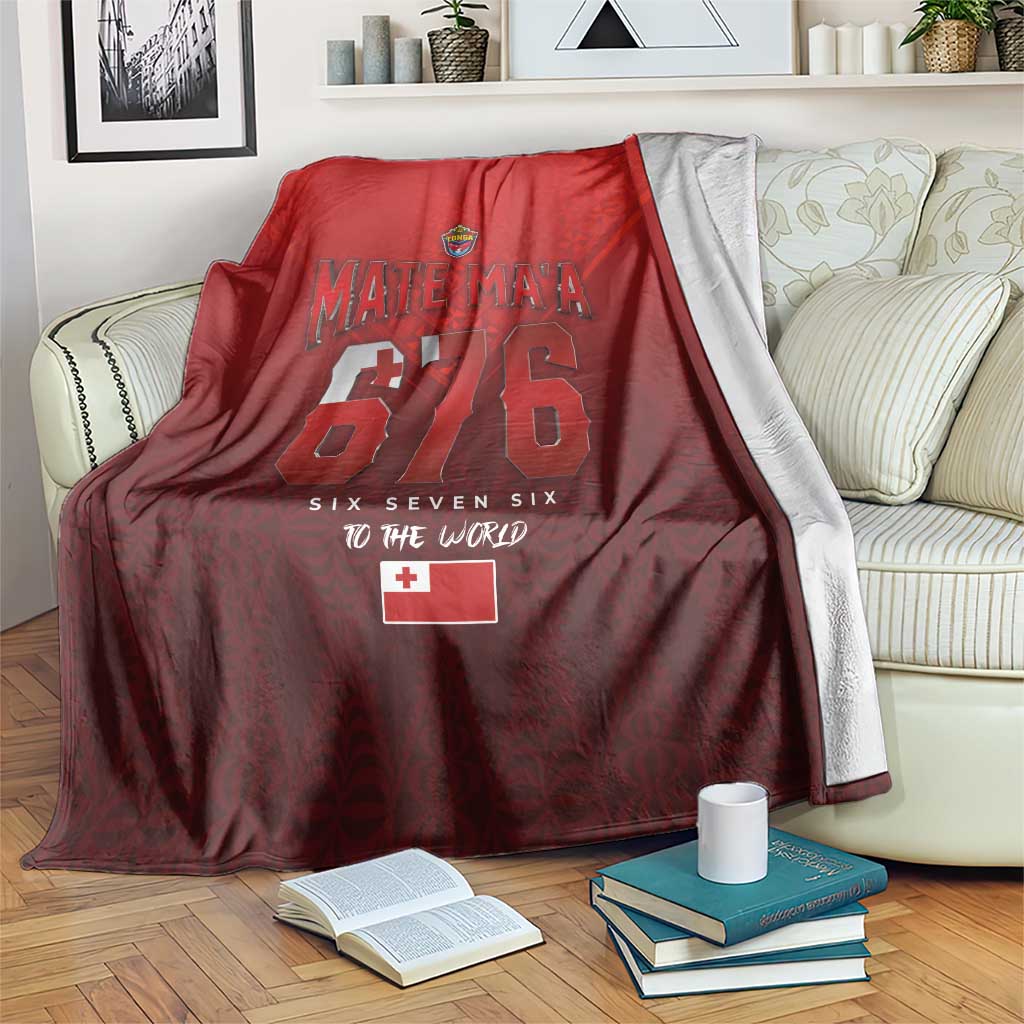 Mate Ma'a Tonga Rugby Blanket Six Seven Six to The World LT03 Red - Polynesian Pride