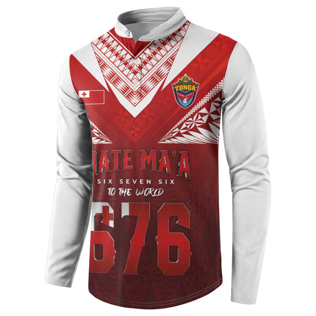 Mate Ma'a Tonga Rugby Button Sweatshirt Six Seven Six to The World LT03 - Polynesian Pride