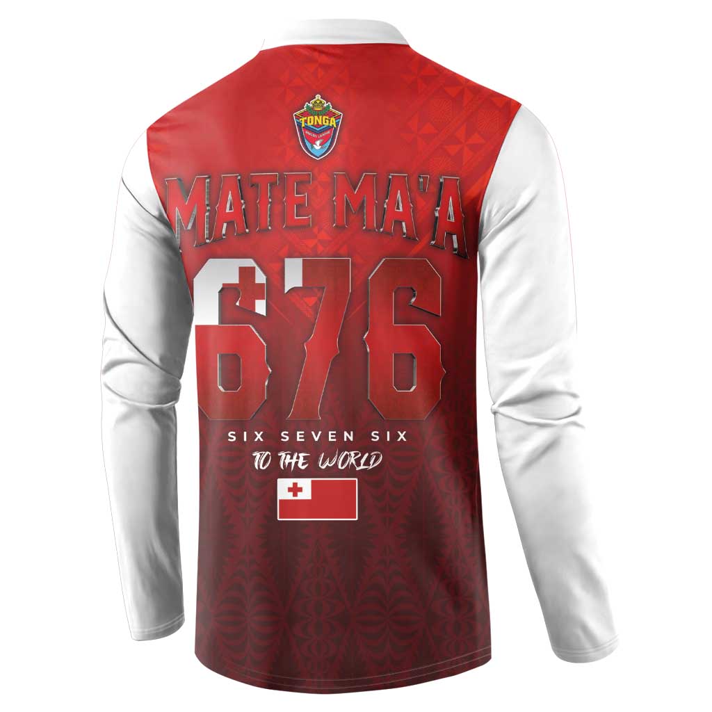 Mate Ma'a Tonga Rugby Button Sweatshirt Six Seven Six to The World LT03 - Polynesian Pride