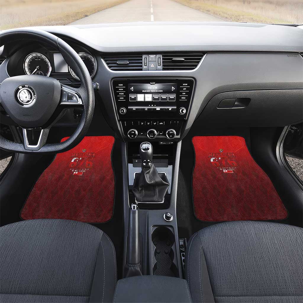 Mate Ma'a Tonga Rugby Car Mats Six Seven Six to The World LT03 Set 2pcs - Front Red - Polynesian Pride