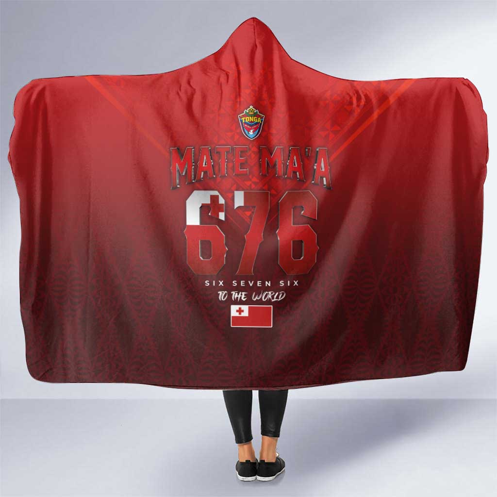 Mate Ma'a Tonga Rugby Hooded Blanket Six Seven Six to The World LT03 One Size Red - Polynesian Pride