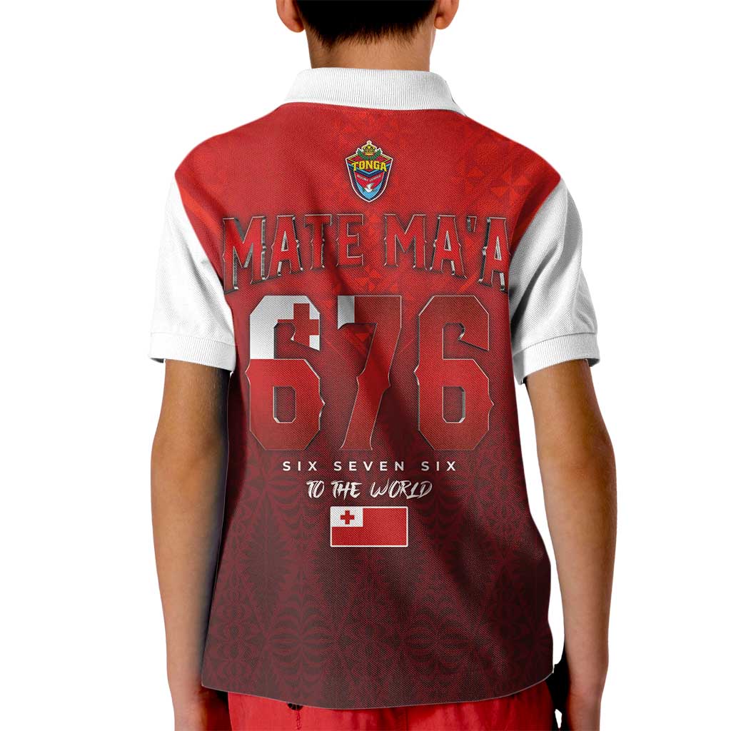 Mate Ma'a Tonga Rugby Kid Polo Shirt Six Seven Six to The World