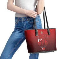 Mate Ma'a Tonga Rugby Leather Tote Bag Six Seven Six to The World LT03 - Polynesian Pride
