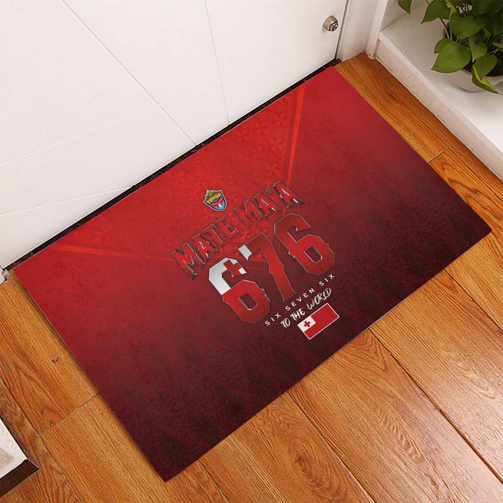 Mate Ma'a Tonga Rugby Rubber Doormat Six Seven Six to The World LT03 - Polynesian Pride