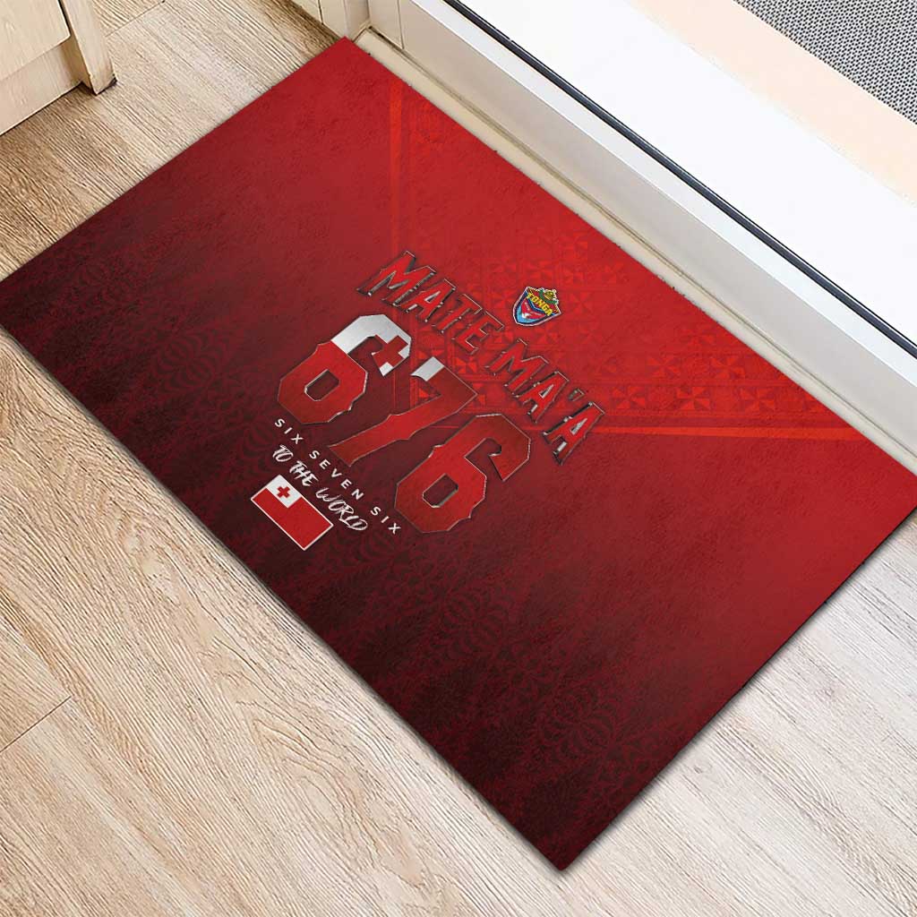 Mate Ma'a Tonga Rugby Rubber Doormat Six Seven Six to The World LT03 - Polynesian Pride