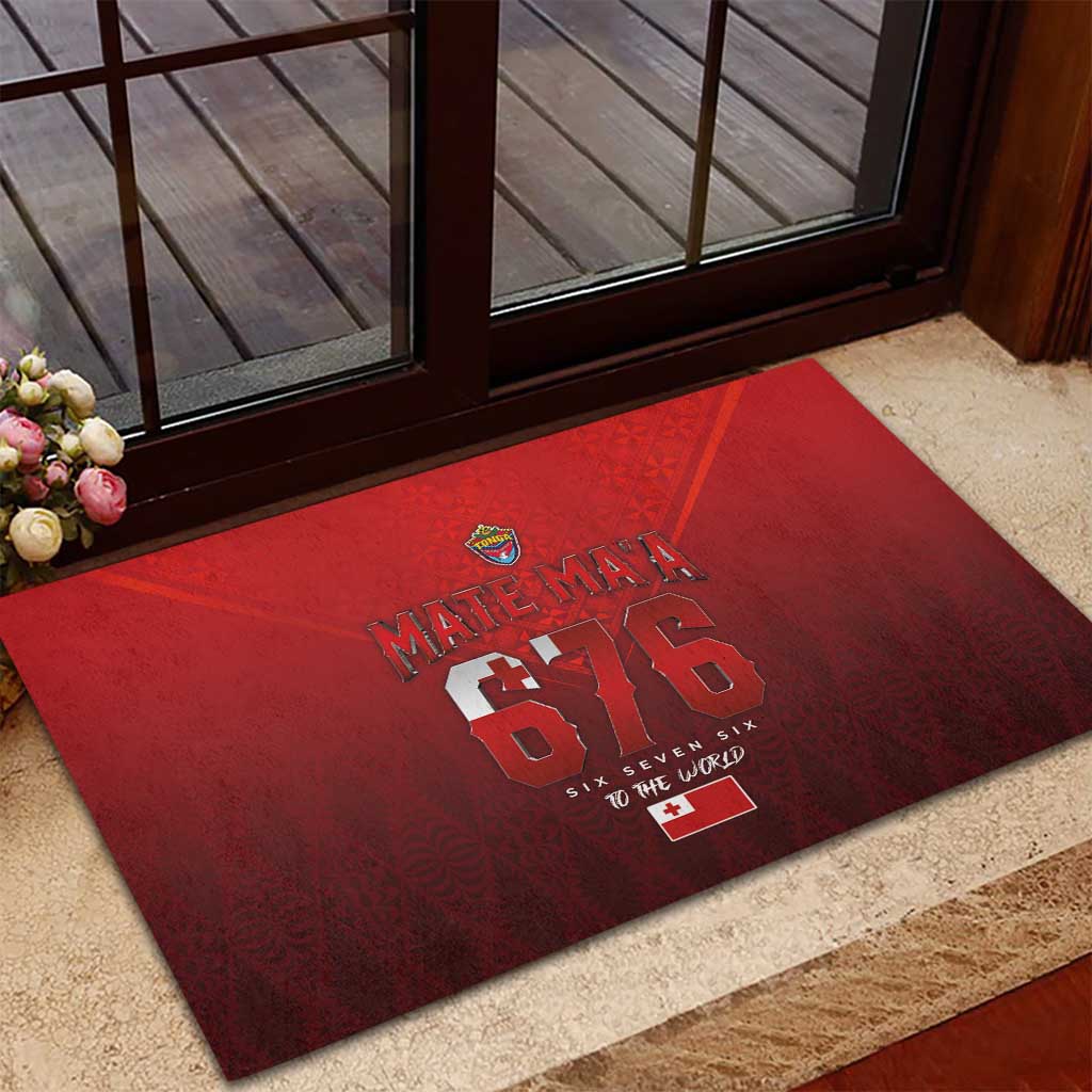 Mate Ma'a Tonga Rugby Rubber Doormat Six Seven Six to The World LT03 - Polynesian Pride