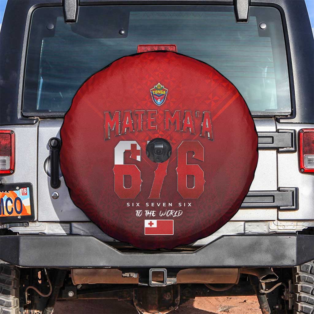Mate Ma'a Tonga Rugby Spare Tire Cover Six Seven Six to The World LT03 Red - Polynesian Pride