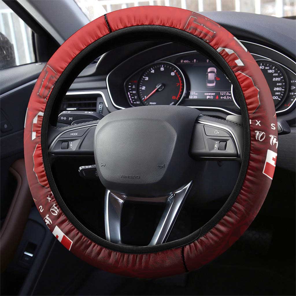 Mate Ma'a Tonga Rugby Steering Wheel Cover Six Seven Six to The World LT03 - Polynesian Pride